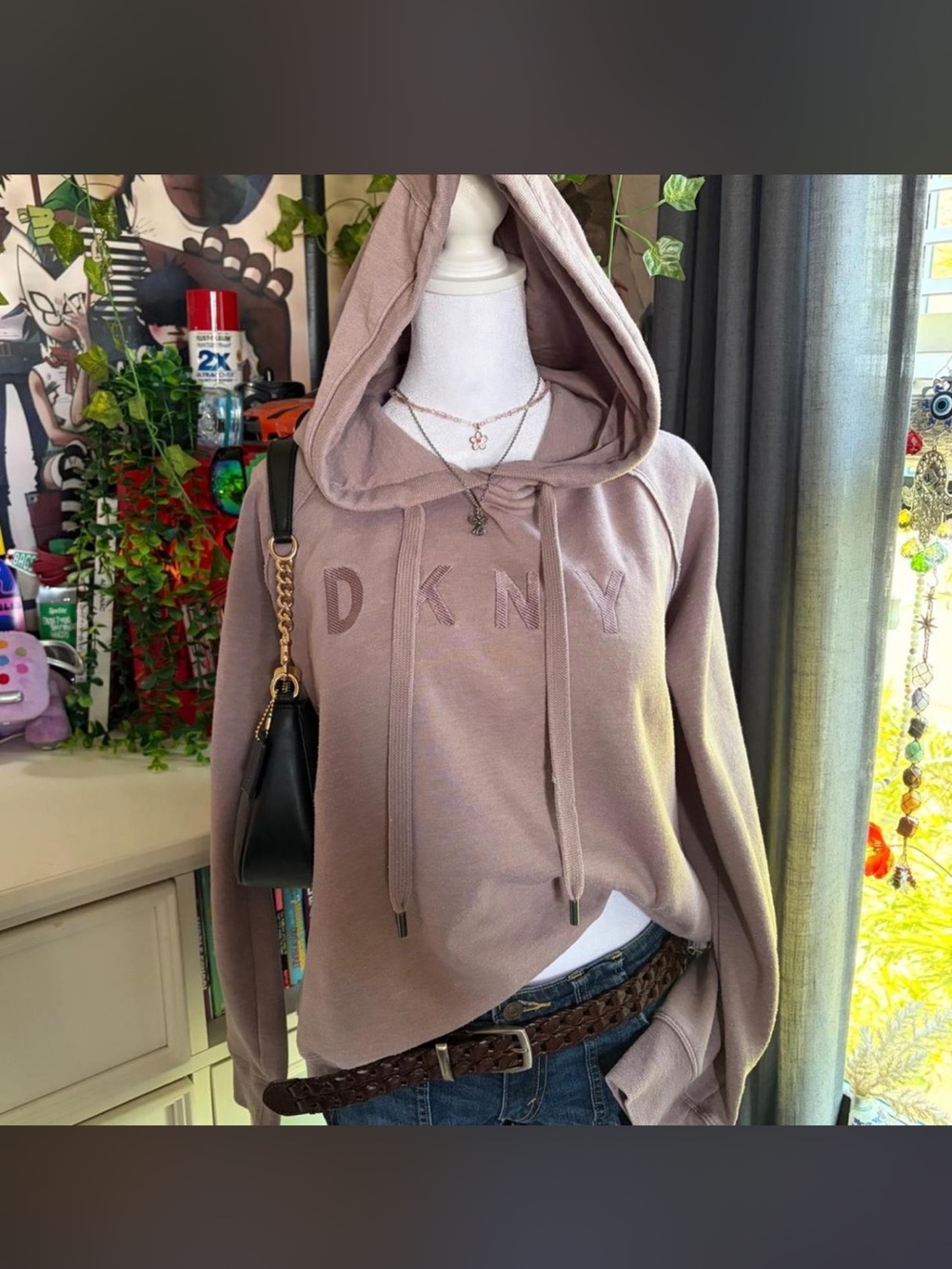 DKNY Mauve Hooded Sweatshirt